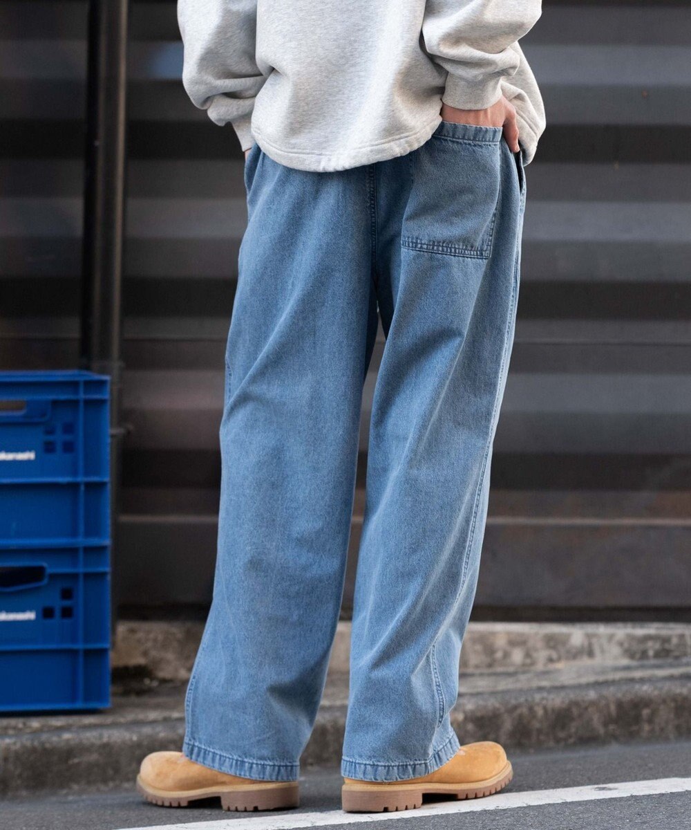 WEGO 【ユニセックス着用ITEM/ウエストゴム】ユルフィットデニムイージーパンツ 