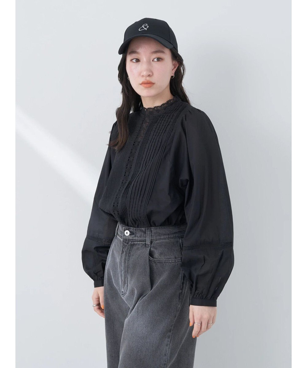 earth music&ecology ピンタックレースブラウス 