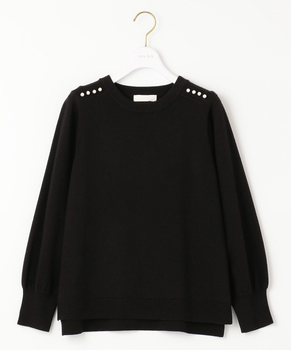 ANY SIS 【Oggi1月号掲載】ショルダーパール調 ニット 