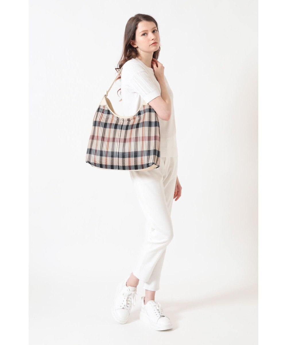 DAKS 【軽量】ポリエステル ハウスチェック ホーボーショルダーバッグ 
