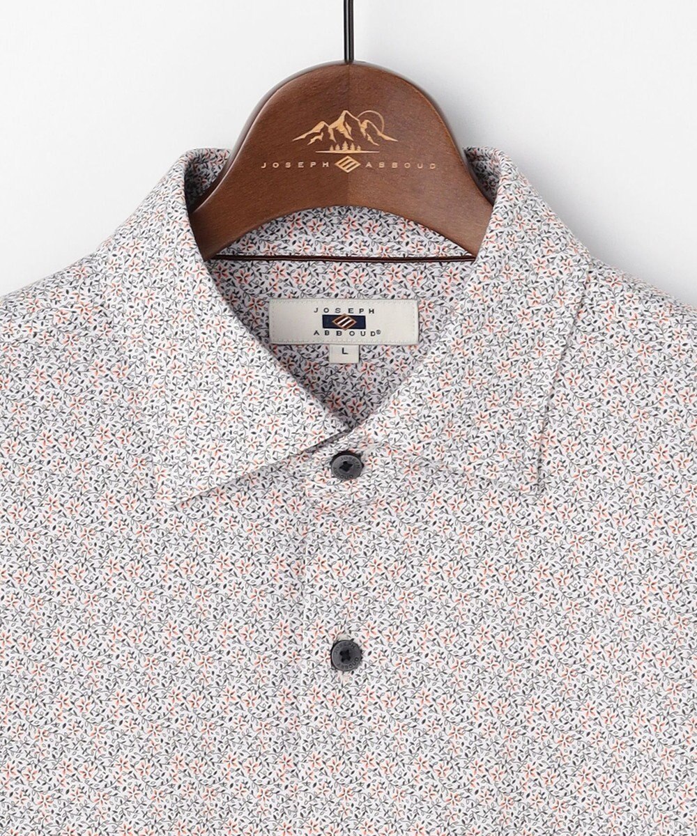 JOSEPH ABBOUD 【綿100％・ジャージー素材・ストレッチ】コンパクトジャージープリントシャツ 