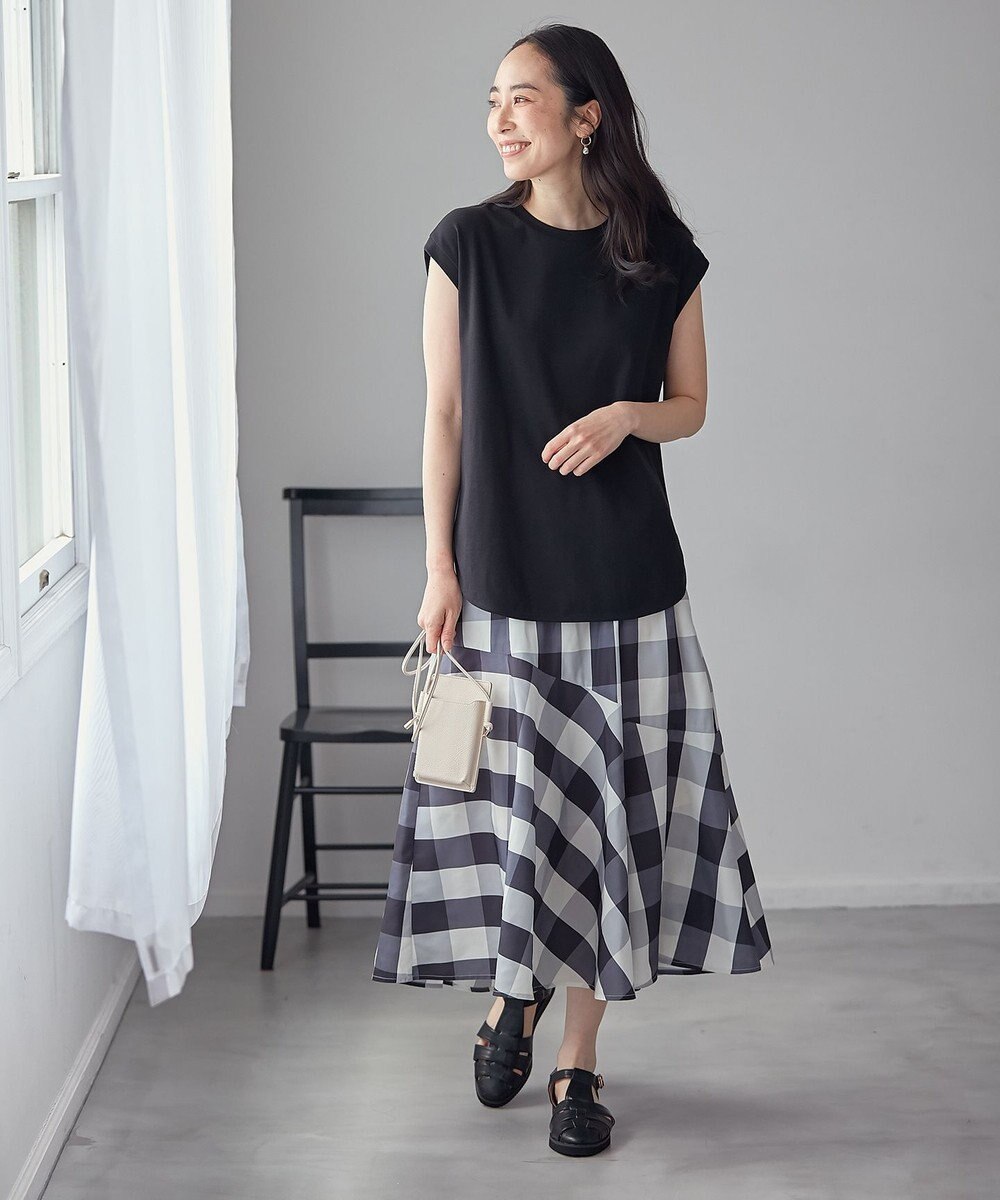 ANY L 【接触冷感/UVケア】ビューティベーシックノースリーブテールTシャツ 