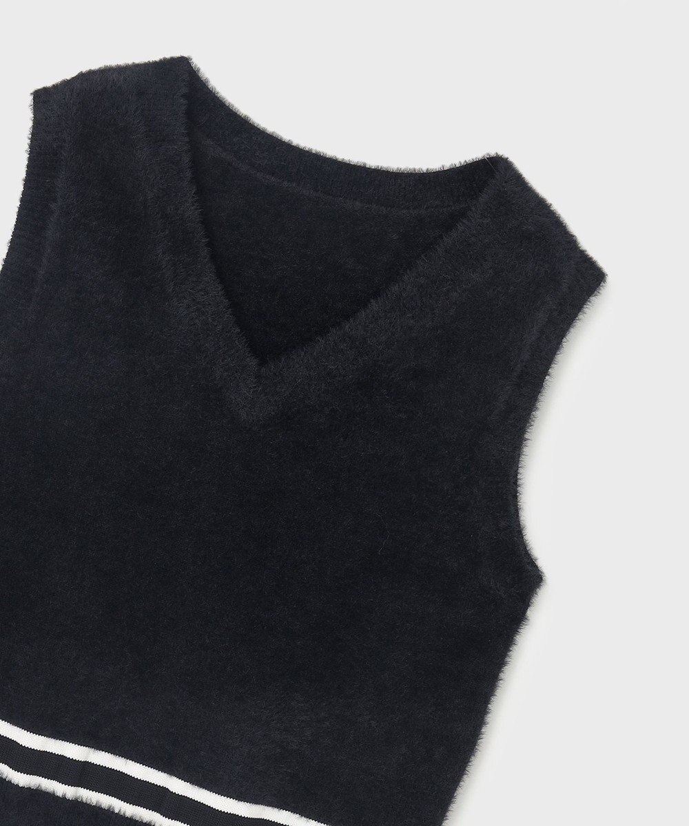 GRACE CONTINENTAL シャギーバイカラーニットノースリーブ 