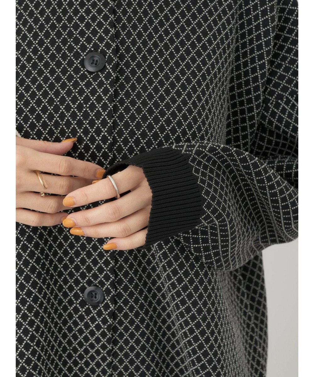 earth music&ecology ダイヤ柄ジャガードカーディガン 