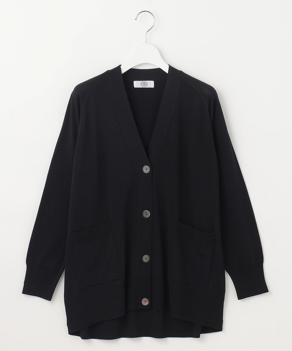 J.PRESS LADIES L 【洗える】SILKY RAYON STRETCH Vネック カーディガン 