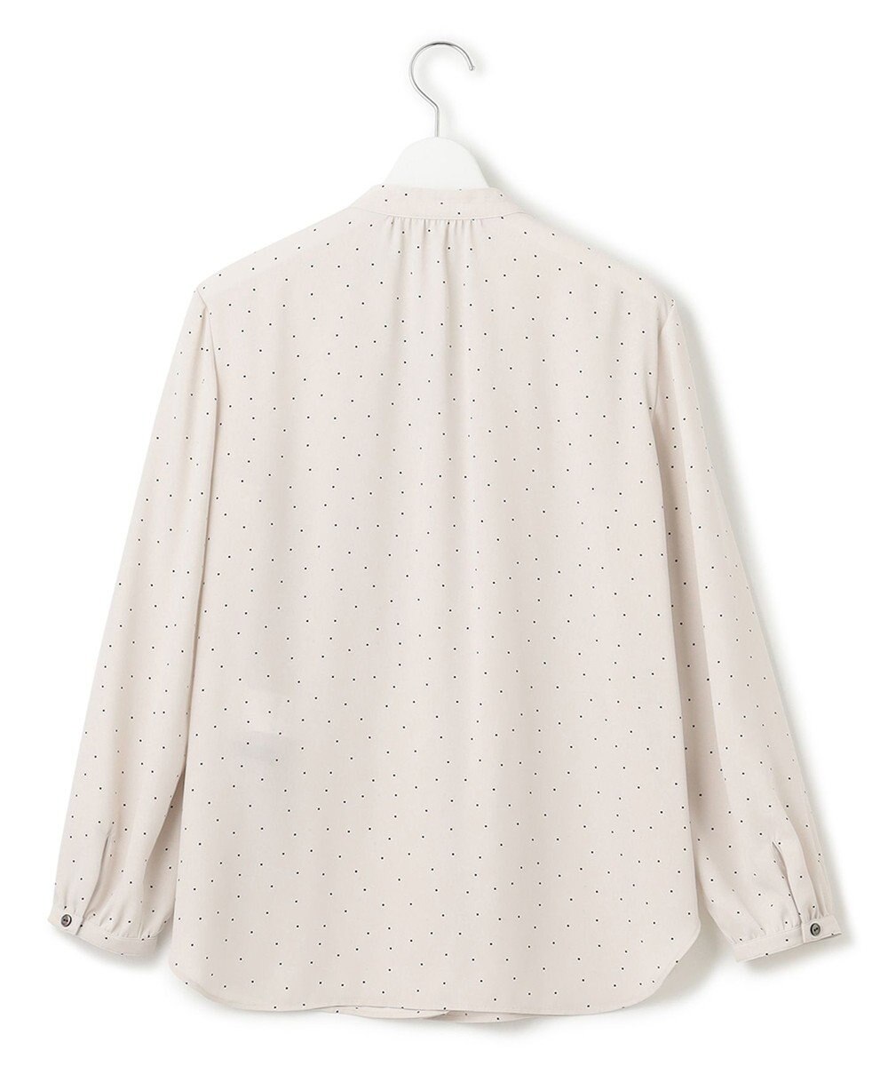 23区 S 【洗える】バックサテンアムンゼン ドットプリント リボン付き スキッパー ブラウス 