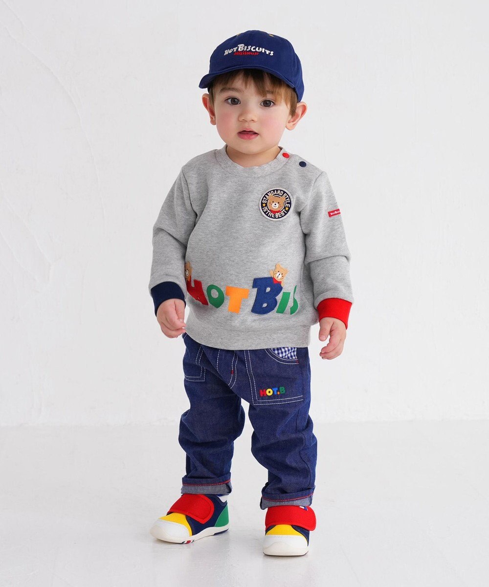 MIKI HOUSE HOT BISCUITS 【80-120cm】 立体ロゴ×キャラクタートレーナー 