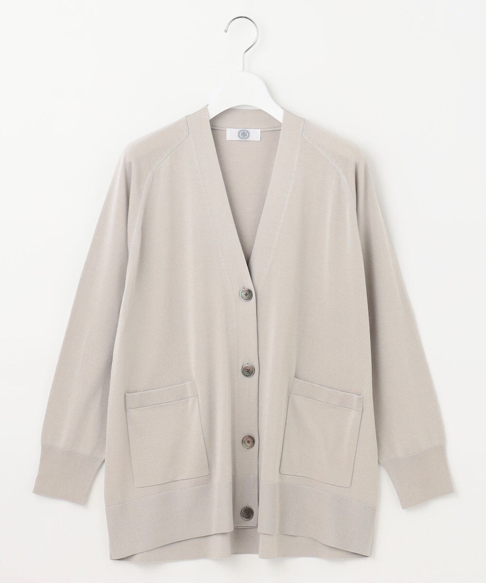 J.PRESS LADIES L 【洗える】SILKY RAYON STRETCH Vネック カーディガン 