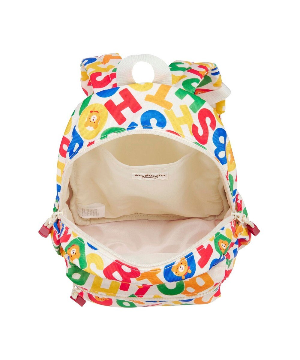 MIKI HOUSE HOT BISCUITS 【Mサイズ】 ロゴ総柄 リュック 