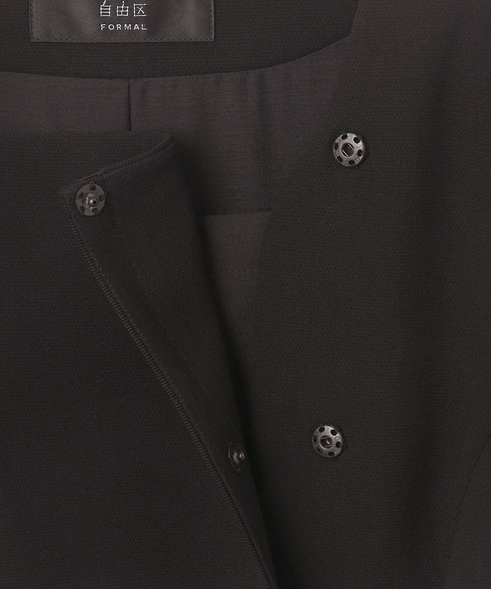 自由区 FORMAL 【ウォッシャブル対応】ドビーボーダーリボン ジャケット+ワンピース 