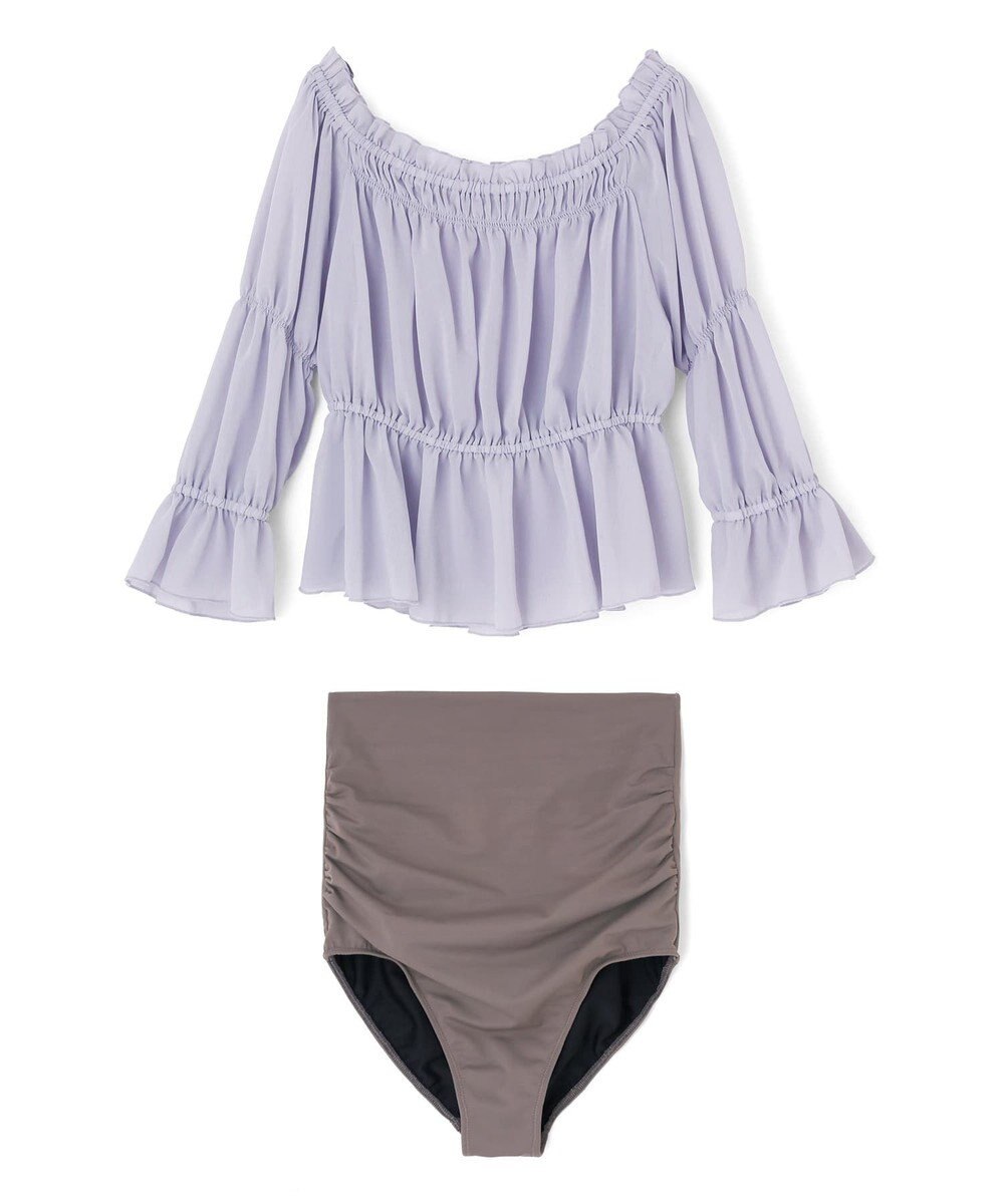 San-ai Resort（三愛水着楽園） パフスリーブトップス付き3点セット水着　9M　【San-ai Resort（サンアイリゾート）】 