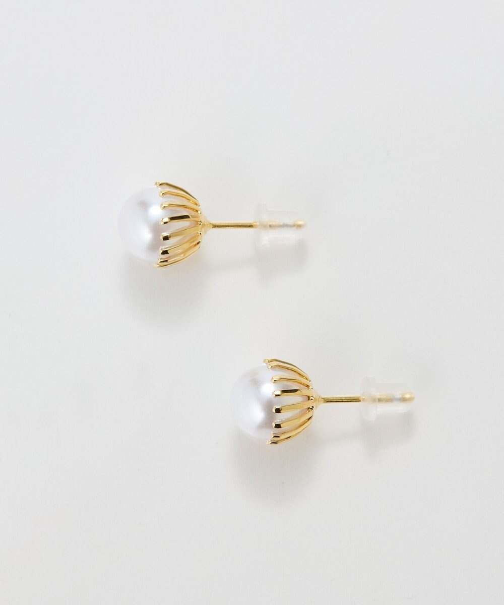 Phoebe トゥウィンクルフレームパールピアス　ゴールド/一粒 