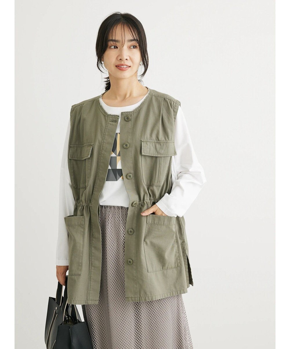 Green Parks ・ＳＵＧＡＲ　ＳＰＯＯＮ　ノーカラーミリタリーベスト 