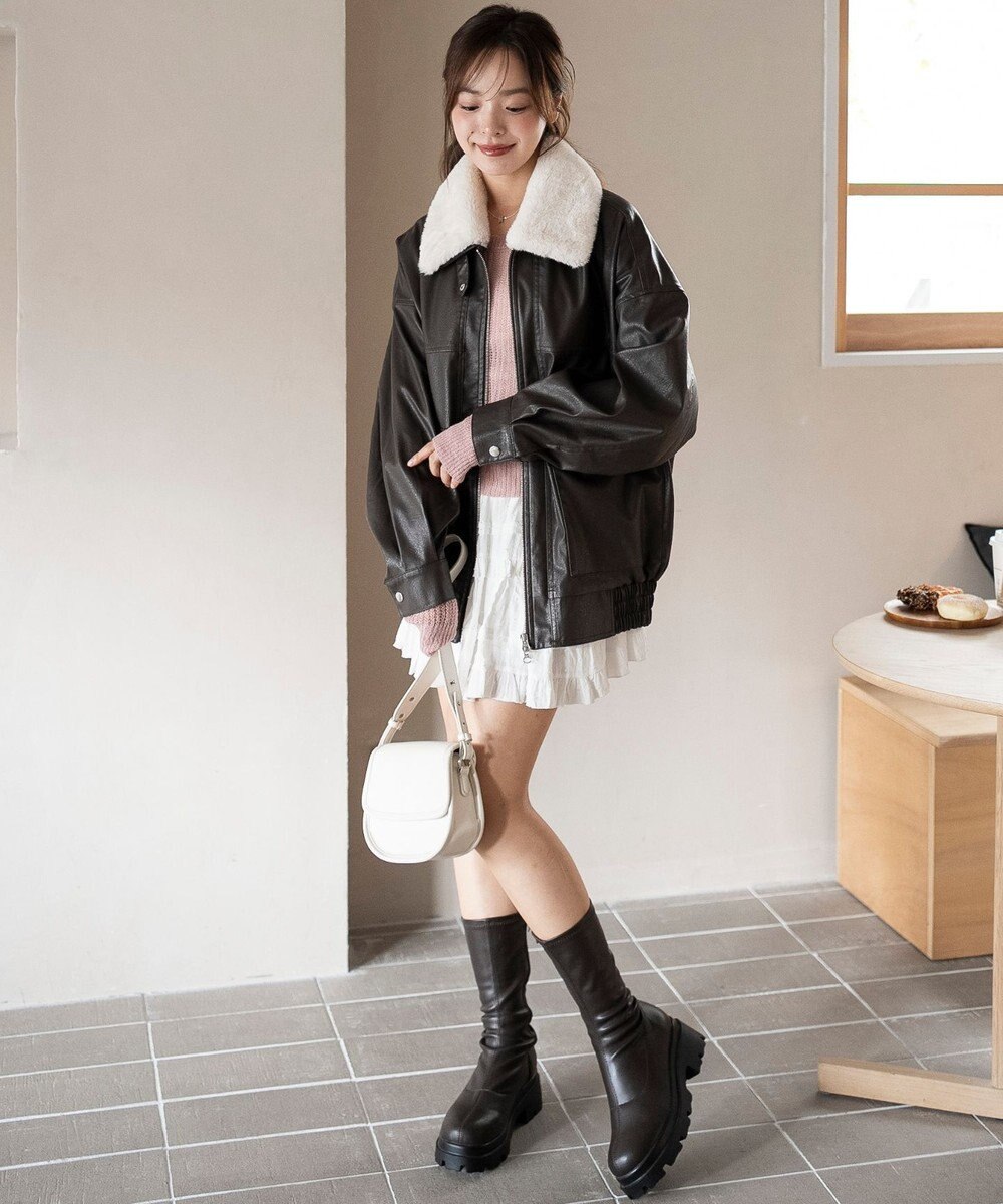 WEGO 2WAYファー襟PUジャケット 