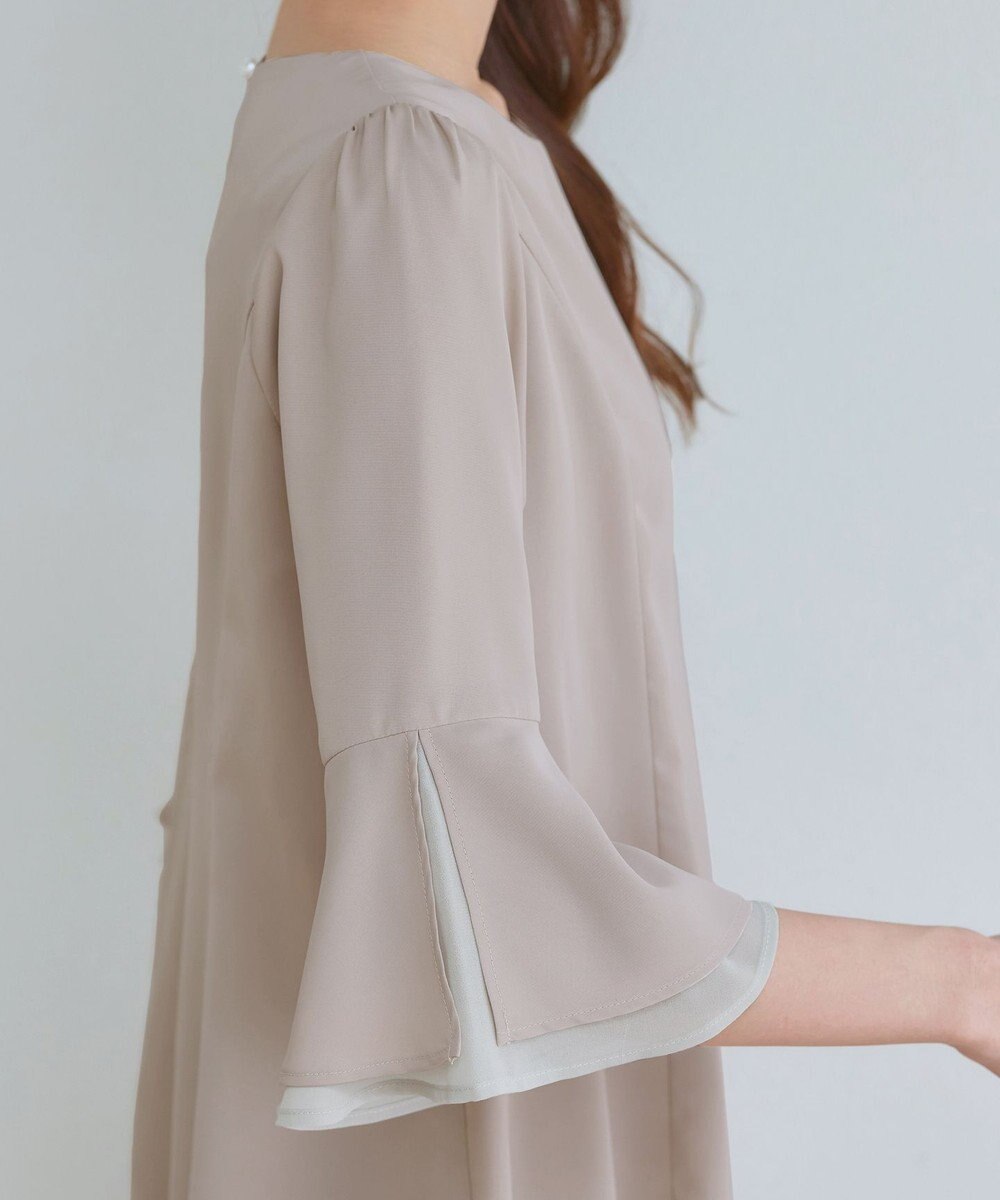 Tiaclasse 【新色追加】シフォンフレア袖チュニックブラウス 