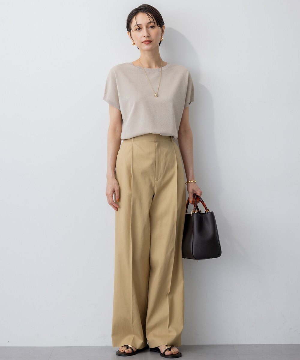 23区 【洗える】レーヨンポリエステルストレッチ プルオーバー ラメニット 