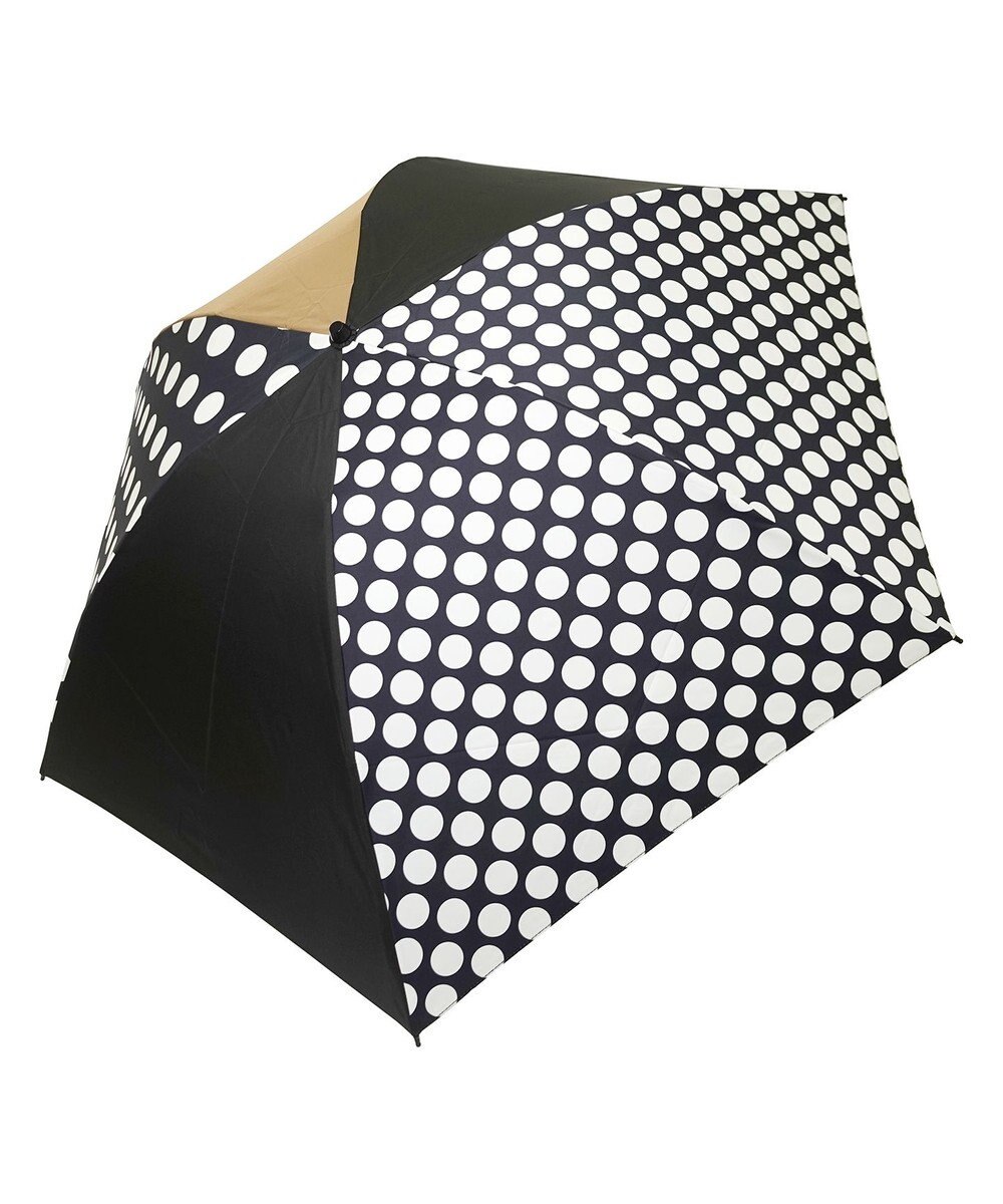 +RING UNISEX プラスリング 簡単開閉式折傘55cm BLK/BGE T1378 