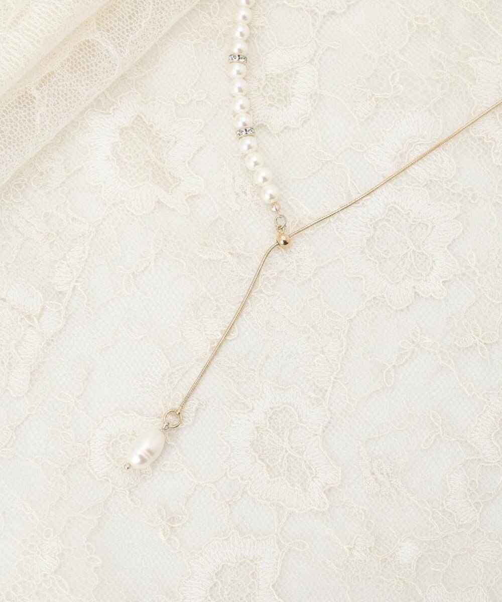 ANY SIS パール調ラリエット ネックレス 