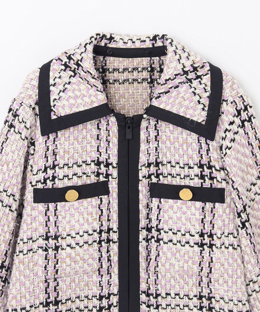 GRACE CONTINENTAL ツイードフーディーコート 