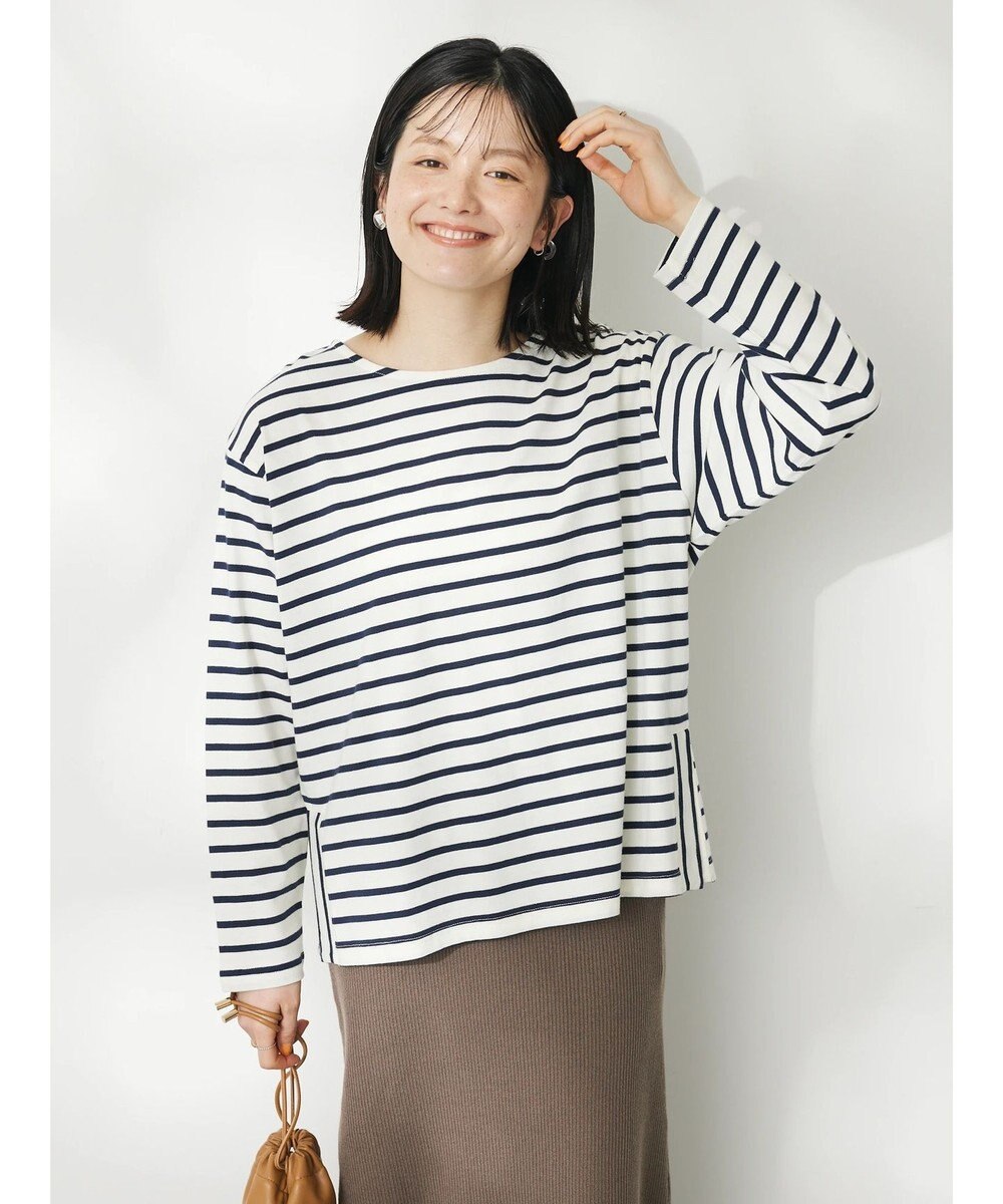 CRAFT STANDARD BOUTIQUE ボーダーサイドスリットプルオーバー 