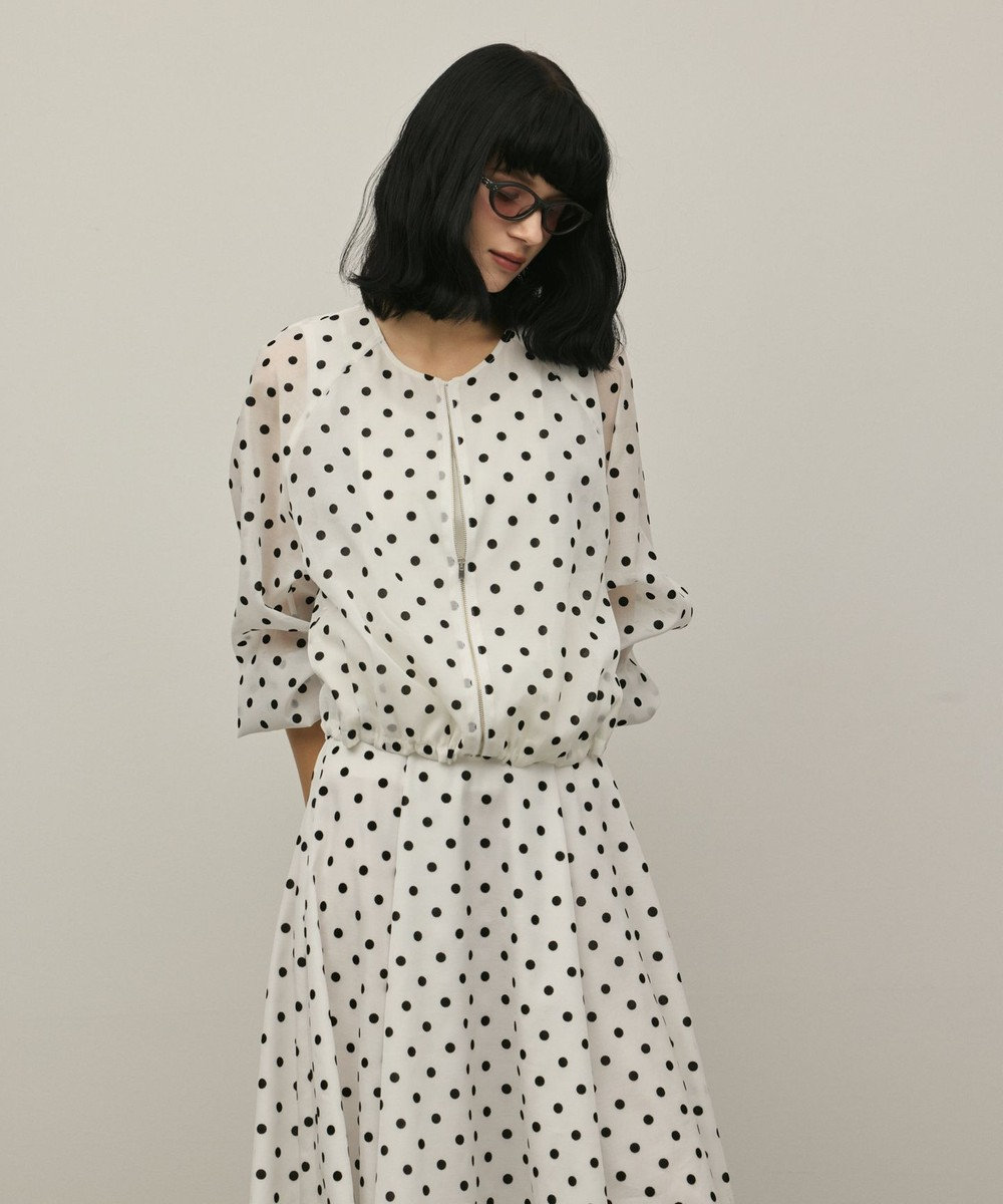 GRACE CONTINENTAL ドットフロッキーブルゾン 