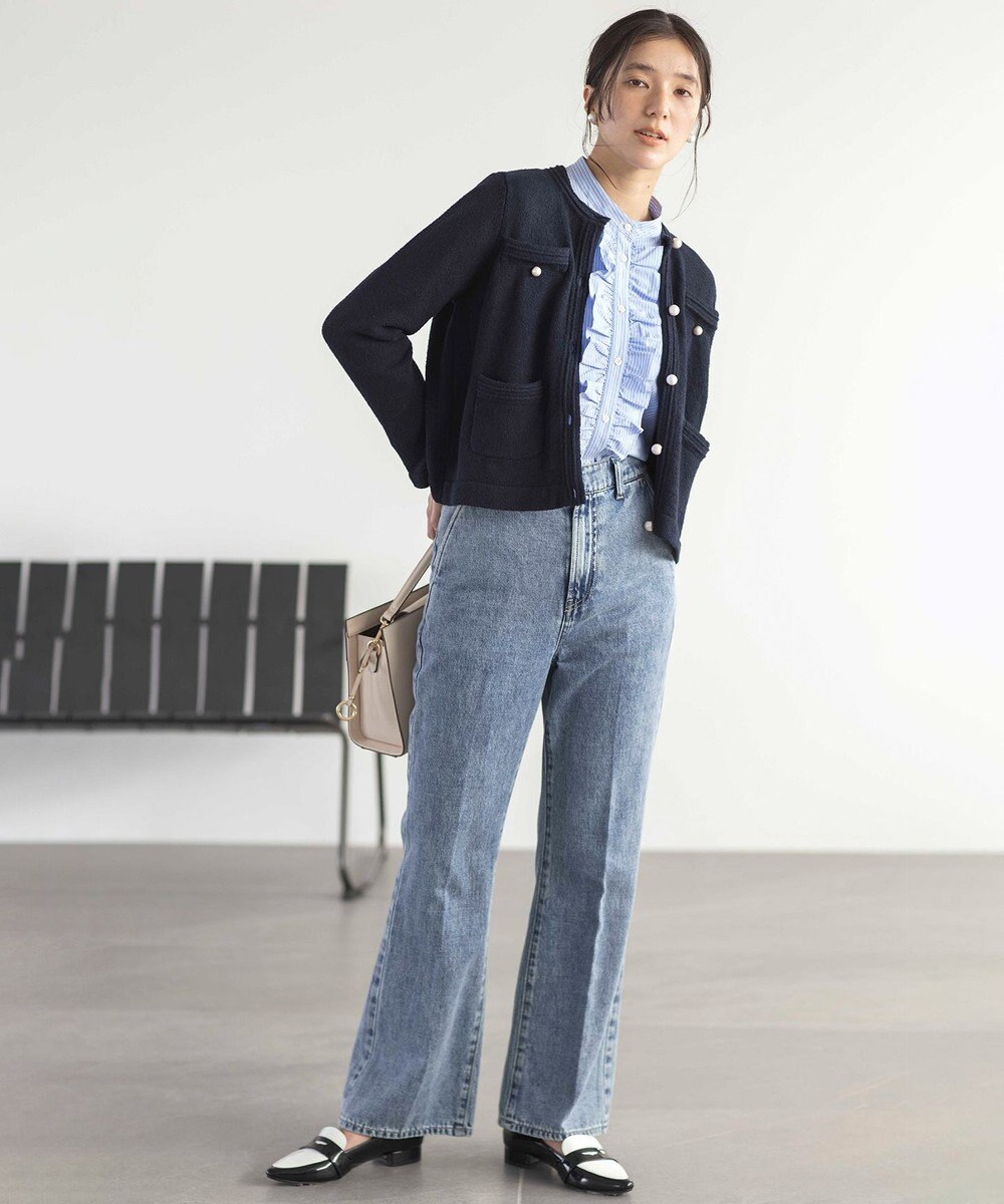 組曲 コンパクトシャーティング フリルブラウス 