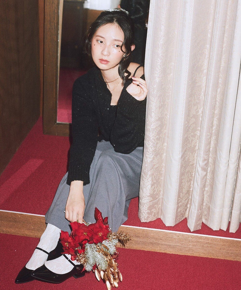 earth music&ecology 【セット2点】SET2点フラワースパンコールカーデ＋ビスチェ 