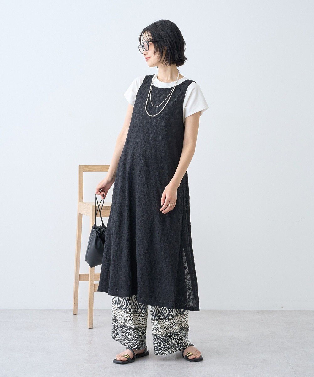 AMERICAN HOLIC レースジャガードノースリーブワンピース 