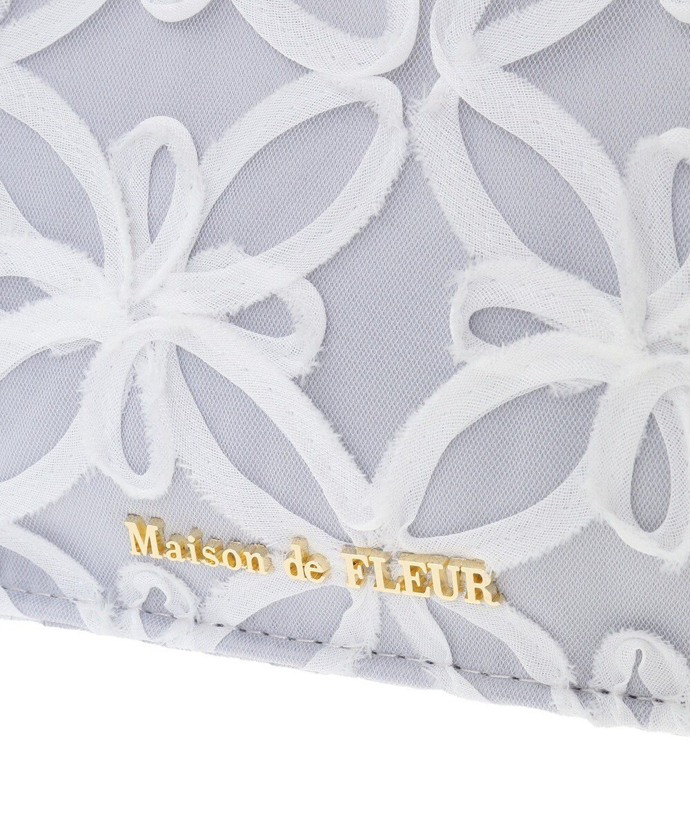 Maison de FLEUR チュールフラワーフリルスクエアトートバッグ 