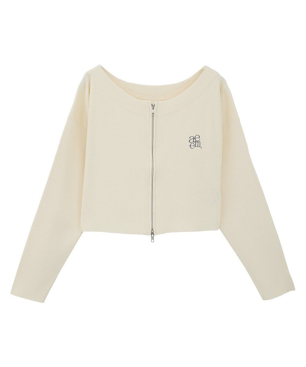 earth music&ecology ダブルジップロゴニットプルオーバー 