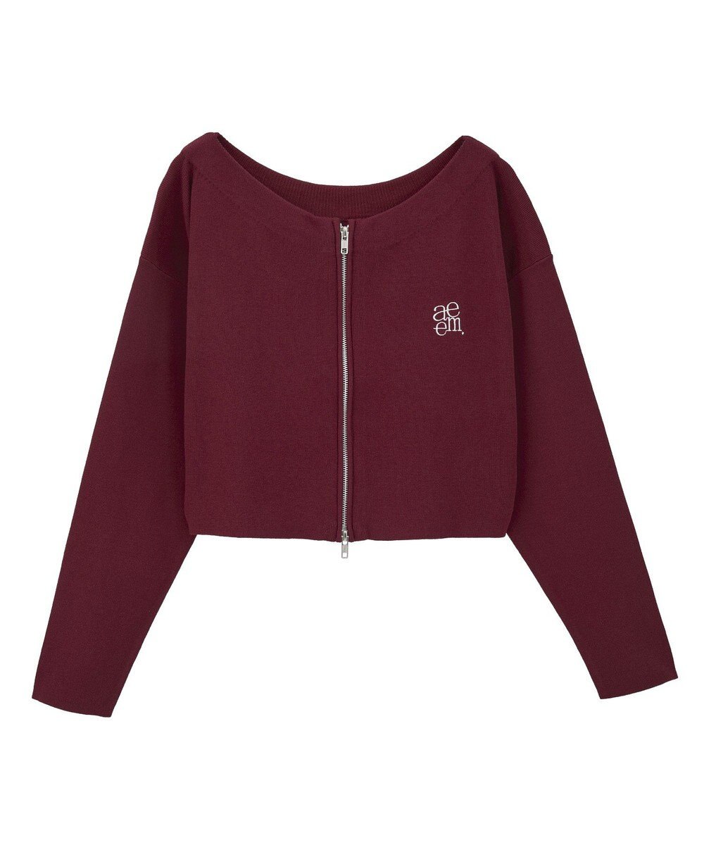 earth music&ecology ダブルジップロゴニットプルオーバー 