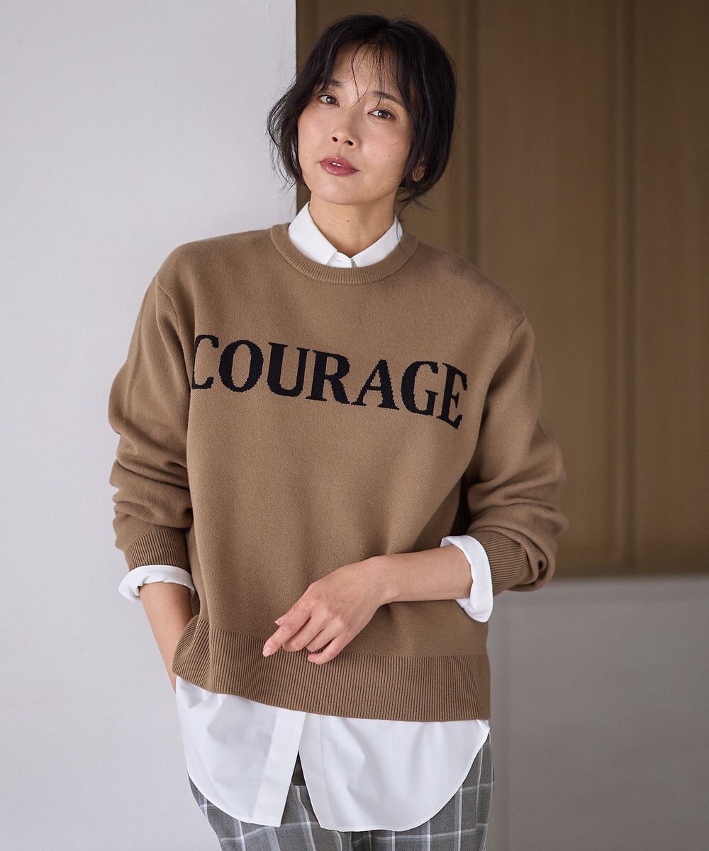 ANY 【洗濯機可】スウェットライクロゴニット 