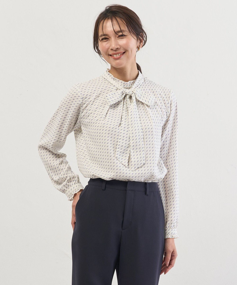 J.PRESS LADIES S スエード幾何プリント ブラウス 