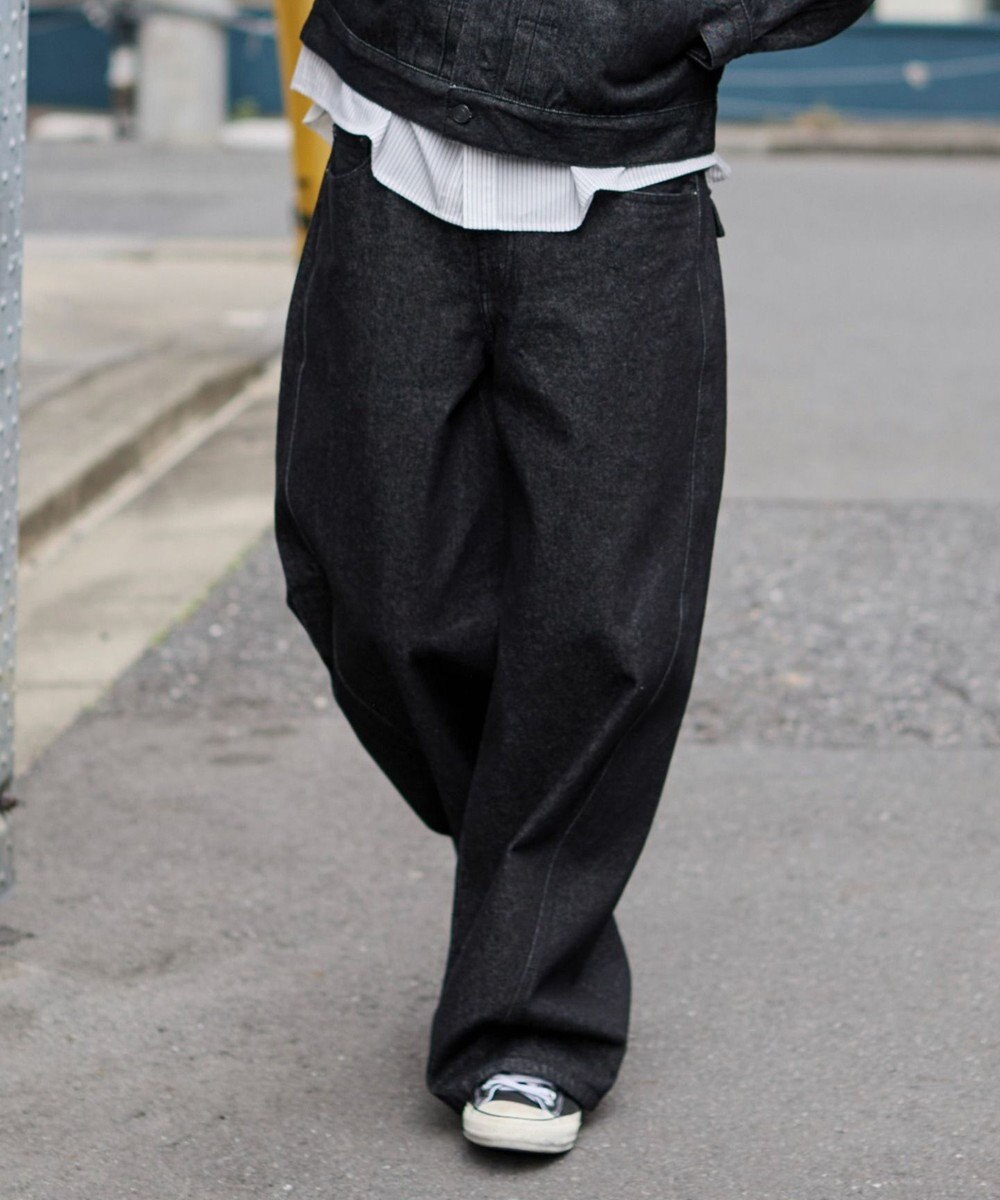 WEGO 【ユニセックス着用ITEM】カバーフィットフラップデニムパンツ 