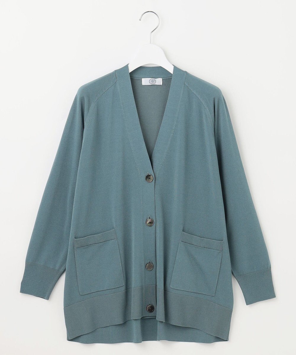 J.PRESS LADIES L 【洗える】SILKY RAYON STRETCH Vネック カーディガン 