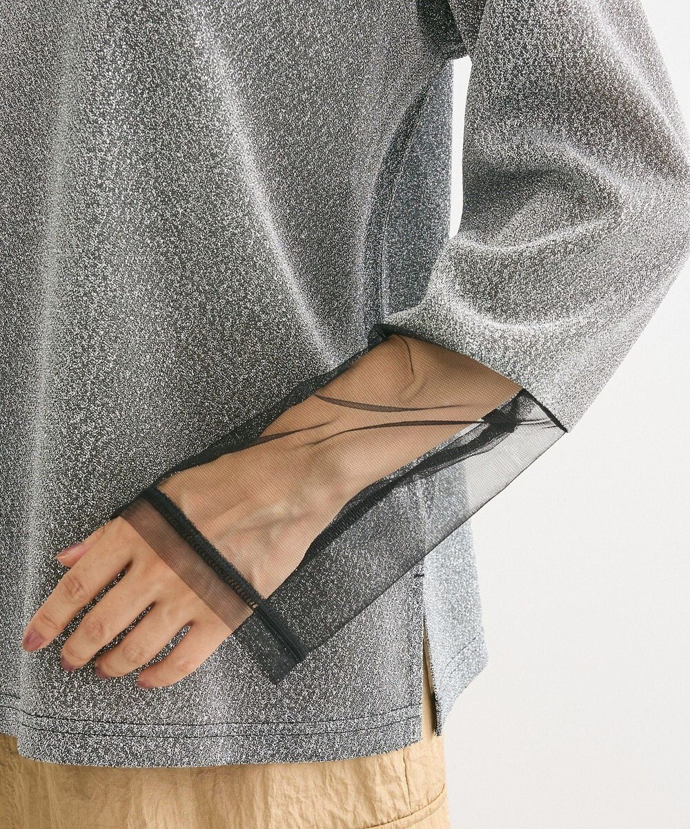 Green Parks 袖チュールドッキングラメプルオーバー 