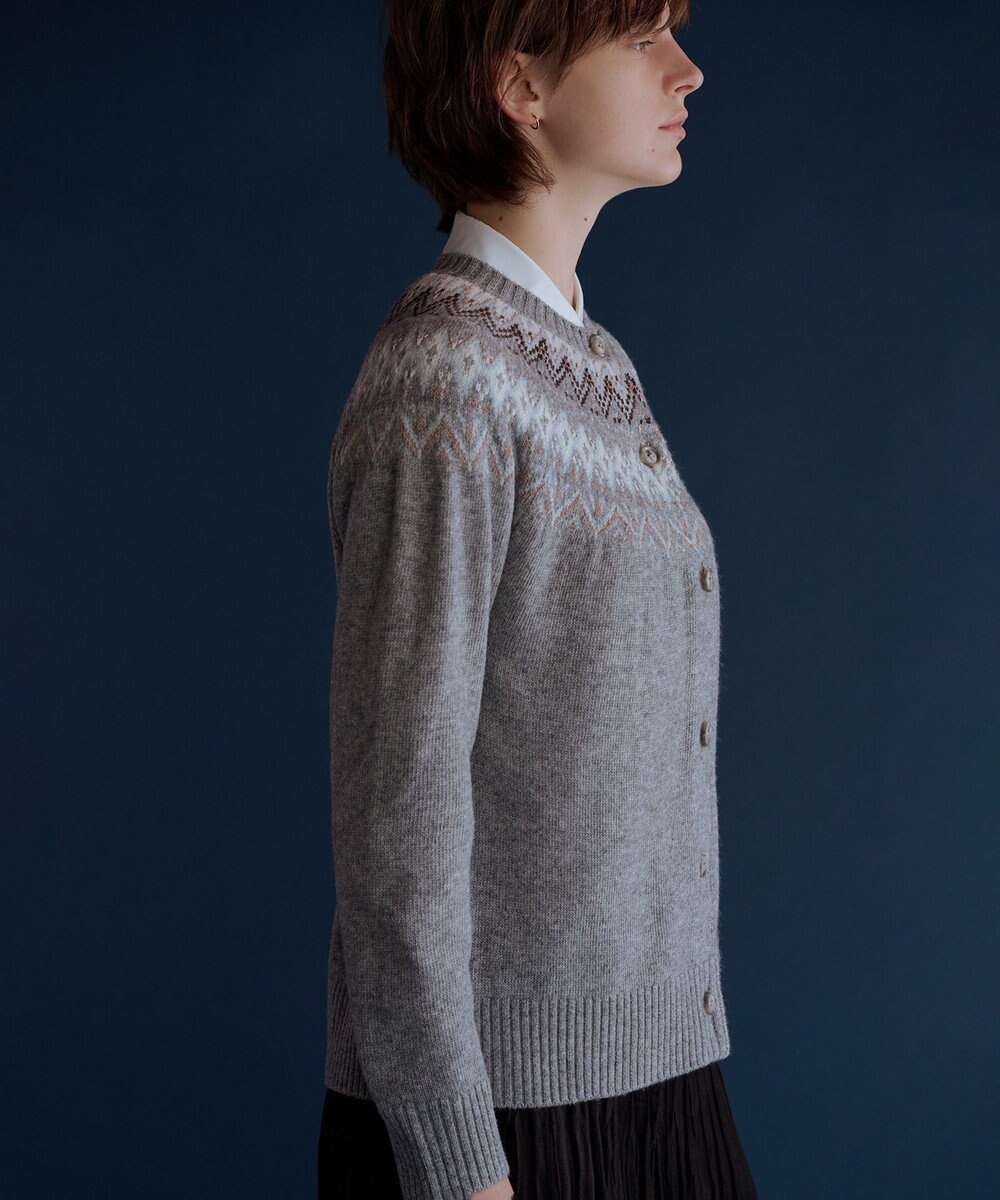 J.PRESS LADIES L FAIR ISLE ニット カーディガン 
