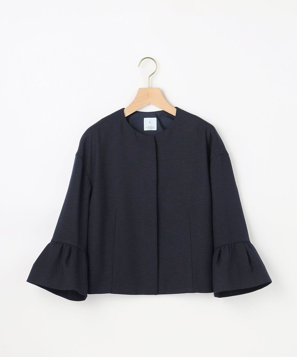 組曲 【WEB限定】ライトリネンライクノーカラー ジャケット 