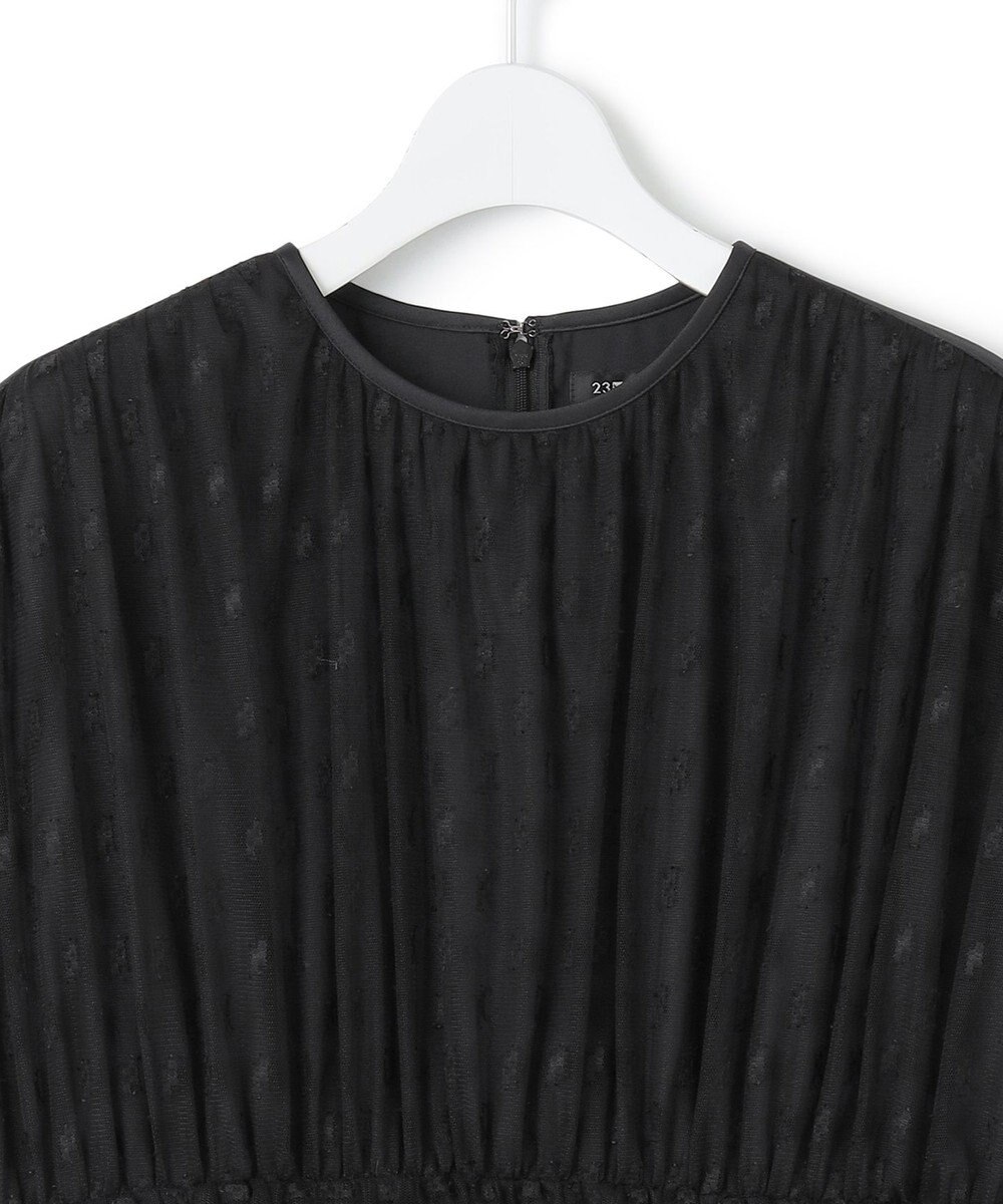 23区 【APPLAUDIR】シャーリングカットチュール ドレス 