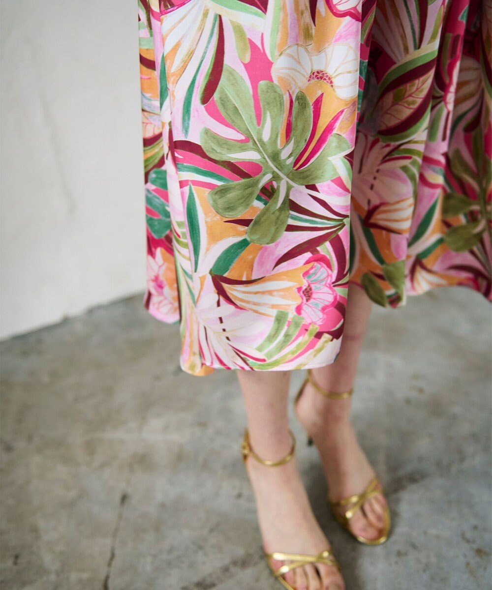 GRACE CONTINENTAL リーフプリントワンピース 