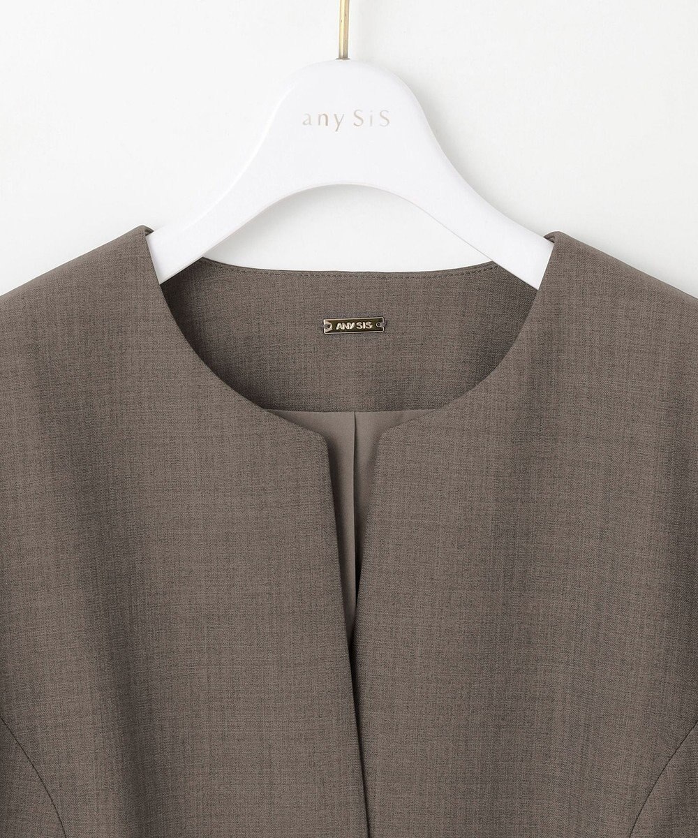 ANY SIS S 【WEB限定】ウーステッドエステル クルーネック ジャケット 