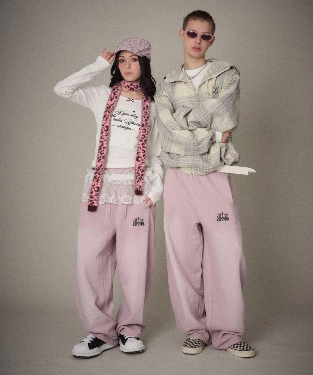 WEGO 【ユニセックス着用ITEM/ウエストゴム】ロゴスウェットパンツ 