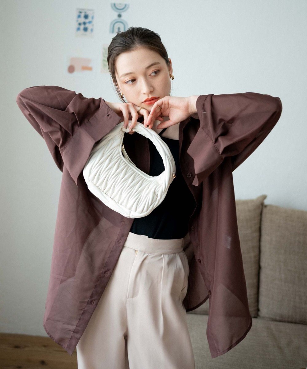 WEGO ボリュームスリーブシアーシャツ 