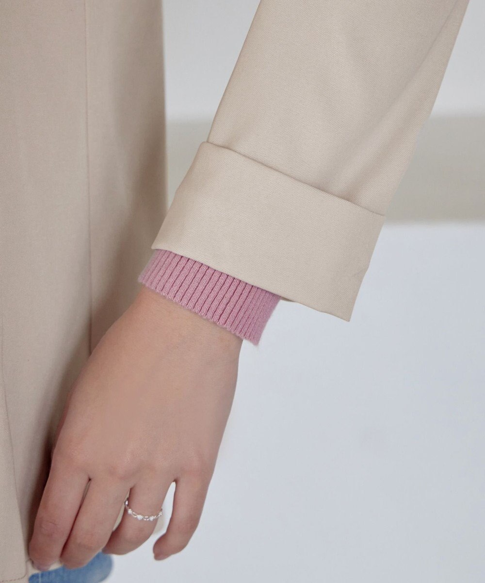 Tiaclasse ノーカラー後ろタックフレアコート 