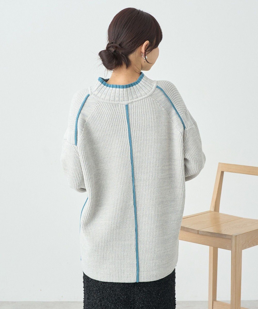 earth music&ecology ライン入りハイネックニットチュニック 