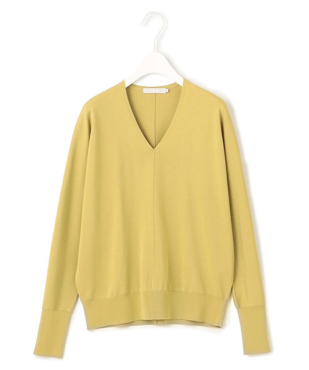 ICB L 【洗える】シンセティックハイゲージ Vネックニット 