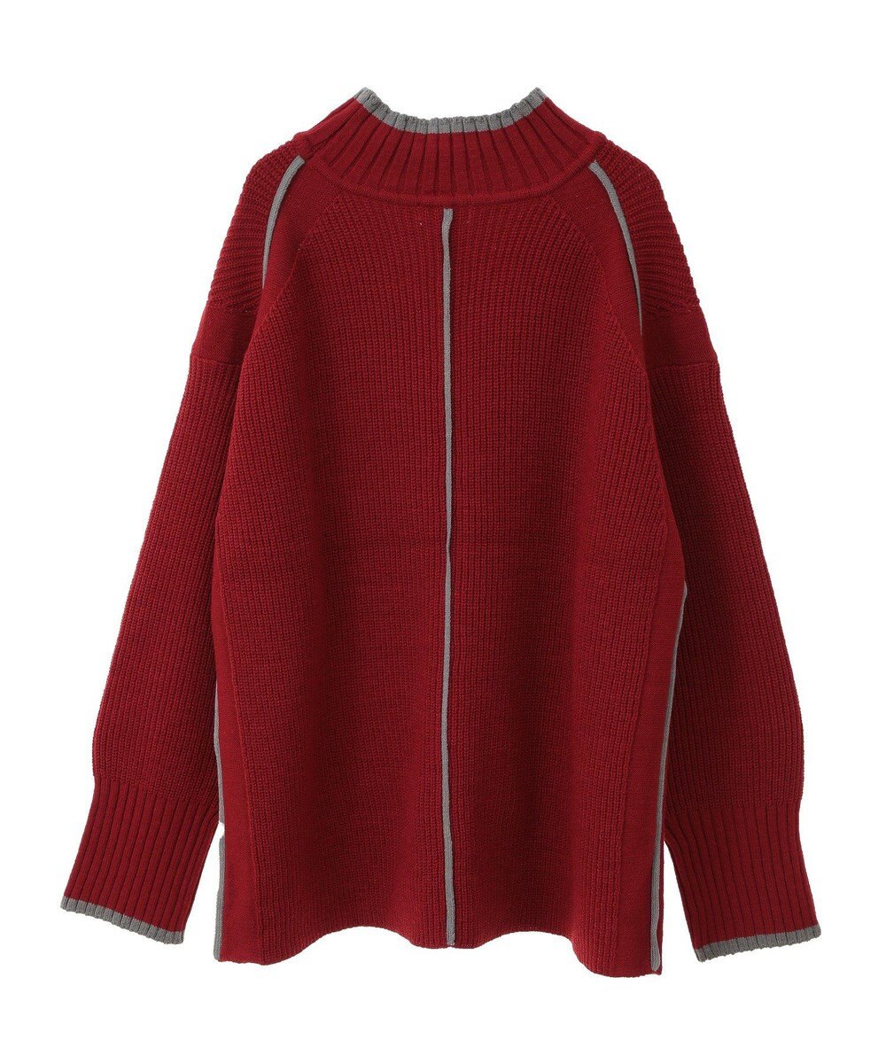 earth music&ecology ライン入りハイネックニットチュニック 