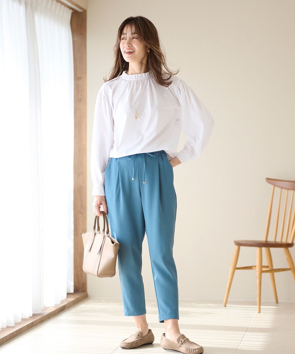 ANY 【UVケア/接触冷感/ウエストゴム】イージケア美脚パンツ テーパード 