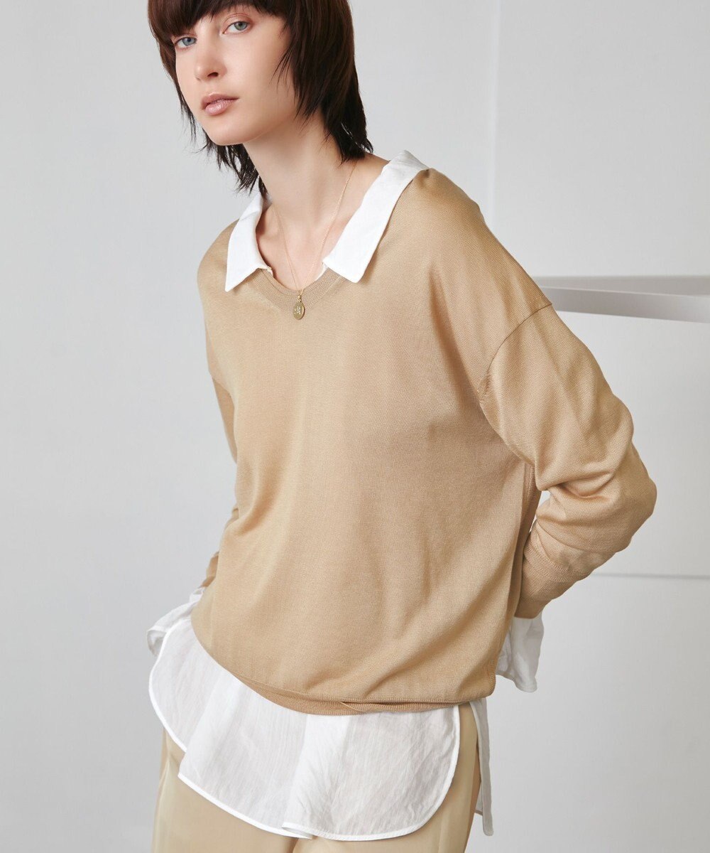 BEIGE， LAGORD / Uネックニット 