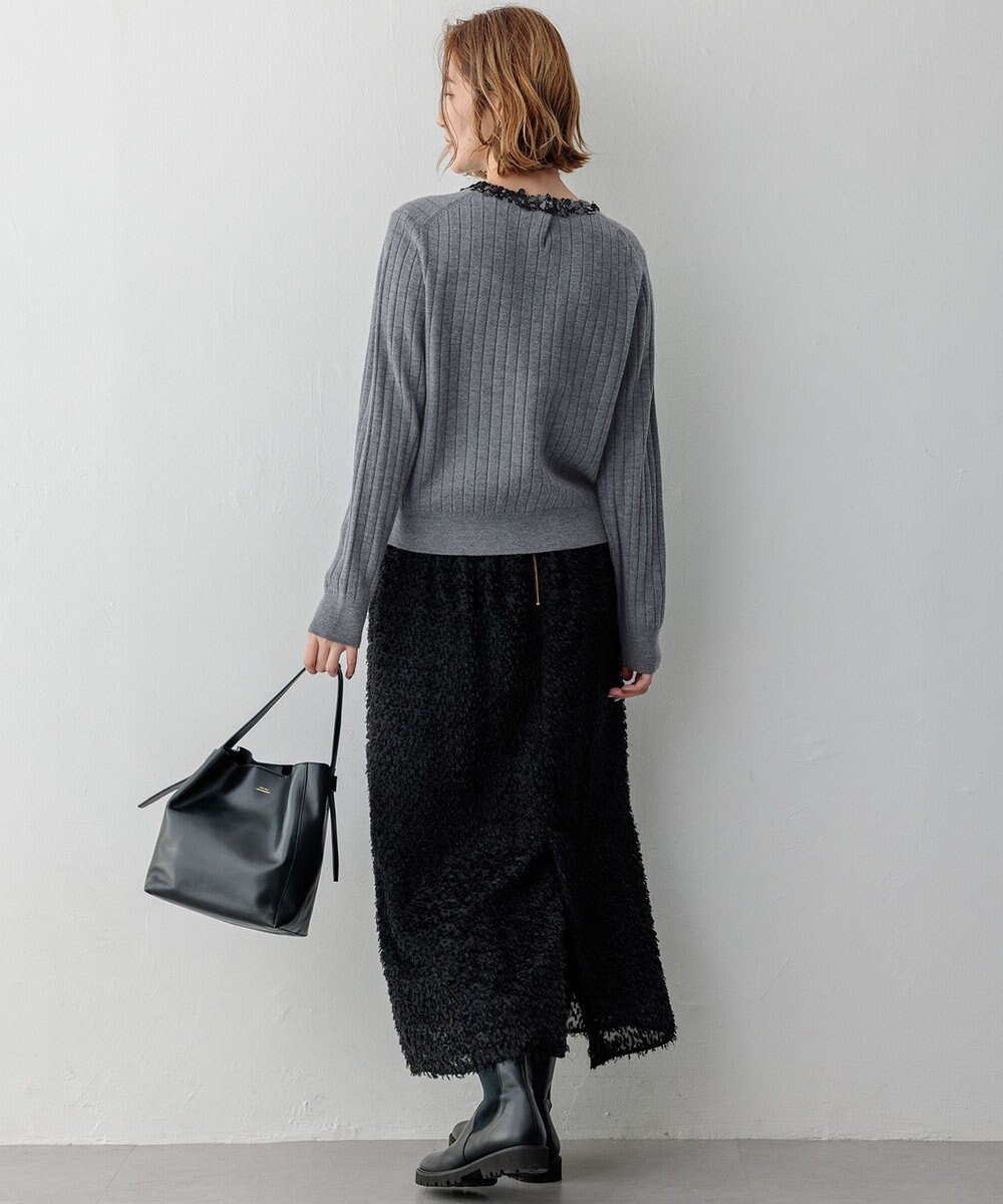 23区 スパンコール ワイドリブ ニット 